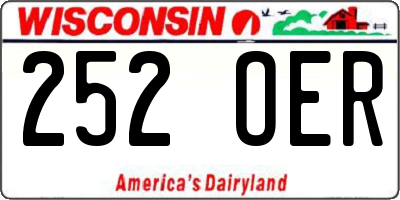 WI license plate 252OER