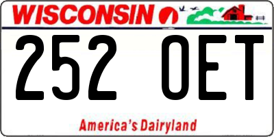 WI license plate 252OET