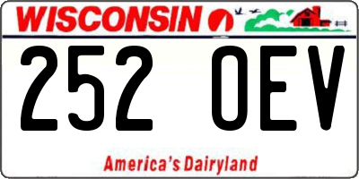 WI license plate 252OEV