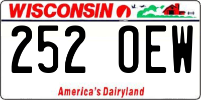 WI license plate 252OEW
