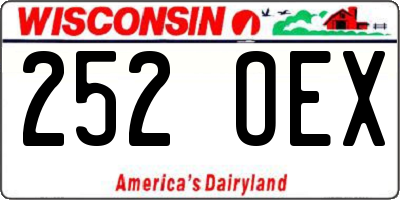 WI license plate 252OEX