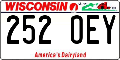 WI license plate 252OEY
