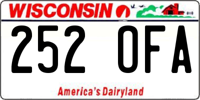 WI license plate 252OFA