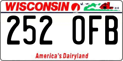 WI license plate 252OFB