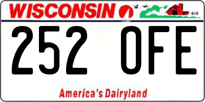 WI license plate 252OFE