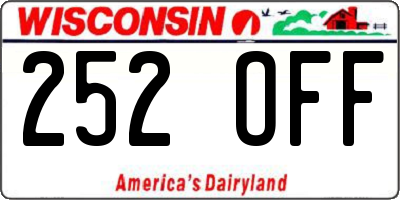 WI license plate 252OFF