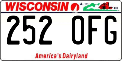 WI license plate 252OFG