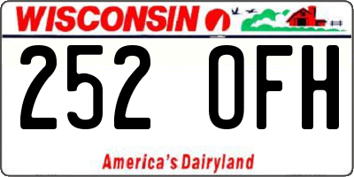 WI license plate 252OFH
