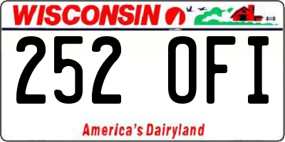 WI license plate 252OFI