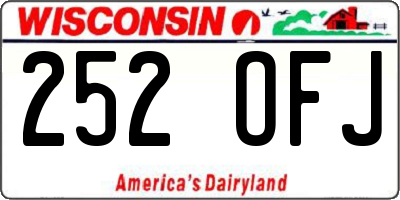 WI license plate 252OFJ