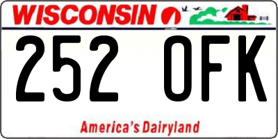 WI license plate 252OFK
