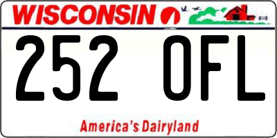 WI license plate 252OFL