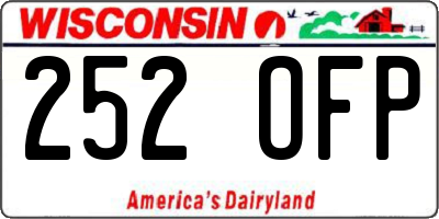 WI license plate 252OFP