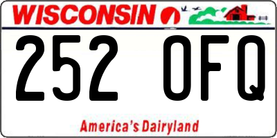 WI license plate 252OFQ