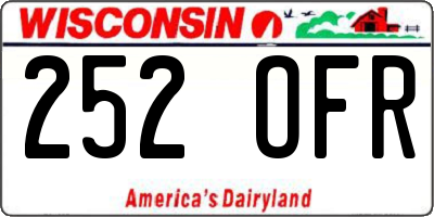 WI license plate 252OFR