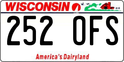 WI license plate 252OFS