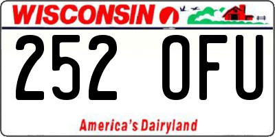 WI license plate 252OFU