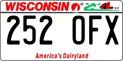 WI license plate 252OFX