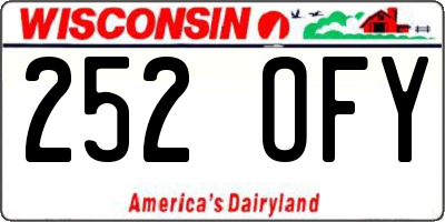 WI license plate 252OFY