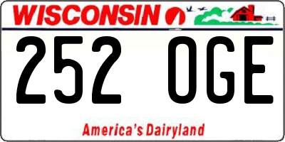 WI license plate 252OGE