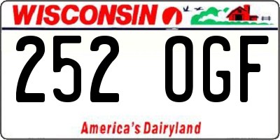 WI license plate 252OGF