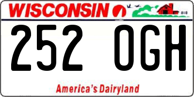 WI license plate 252OGH