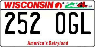 WI license plate 252OGL
