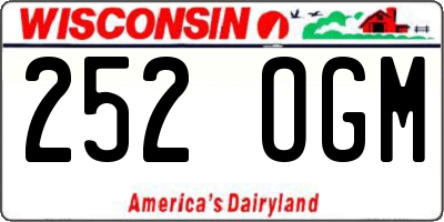 WI license plate 252OGM
