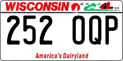 WI license plate 252OQP