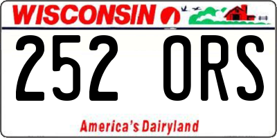 WI license plate 252ORS