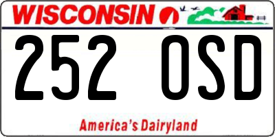 WI license plate 252OSD