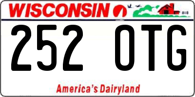 WI license plate 252OTG