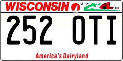 WI license plate 252OTI