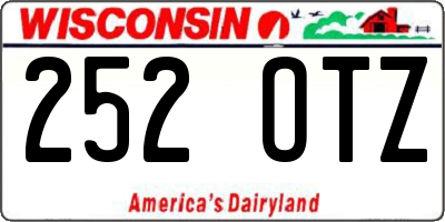 WI license plate 252OTZ