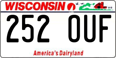 WI license plate 252OUF