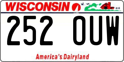 WI license plate 252OUW
