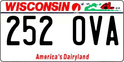WI license plate 252OVA