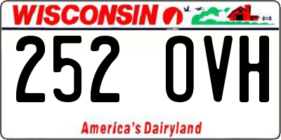 WI license plate 252OVH
