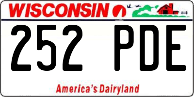 WI license plate 252PDE
