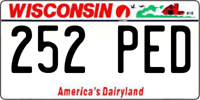 WI license plate 252PED