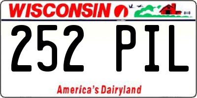 WI license plate 252PIL