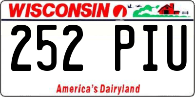 WI license plate 252PIU