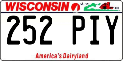 WI license plate 252PIY