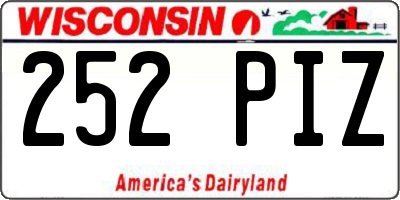 WI license plate 252PIZ