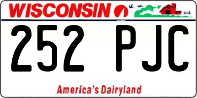 WI license plate 252PJC
