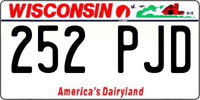 WI license plate 252PJD