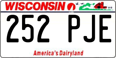 WI license plate 252PJE
