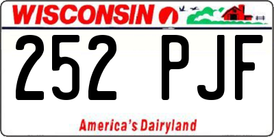 WI license plate 252PJF