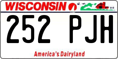 WI license plate 252PJH