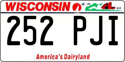 WI license plate 252PJI
